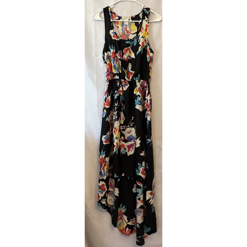 Vintage Love Fire Polyester High Low Floral Dress Elastic Waist Sleeveless‎ M